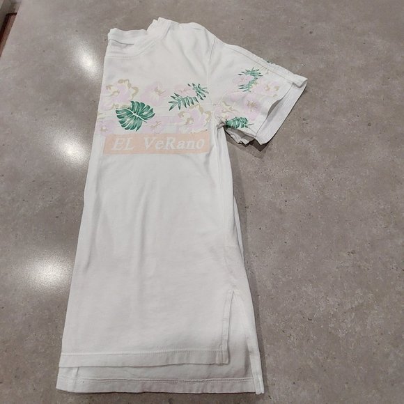 CC COLLECT Women's 100% Cotton White Short Sleeves w/Floral Print Tee - Medium - Picture 13 of 13